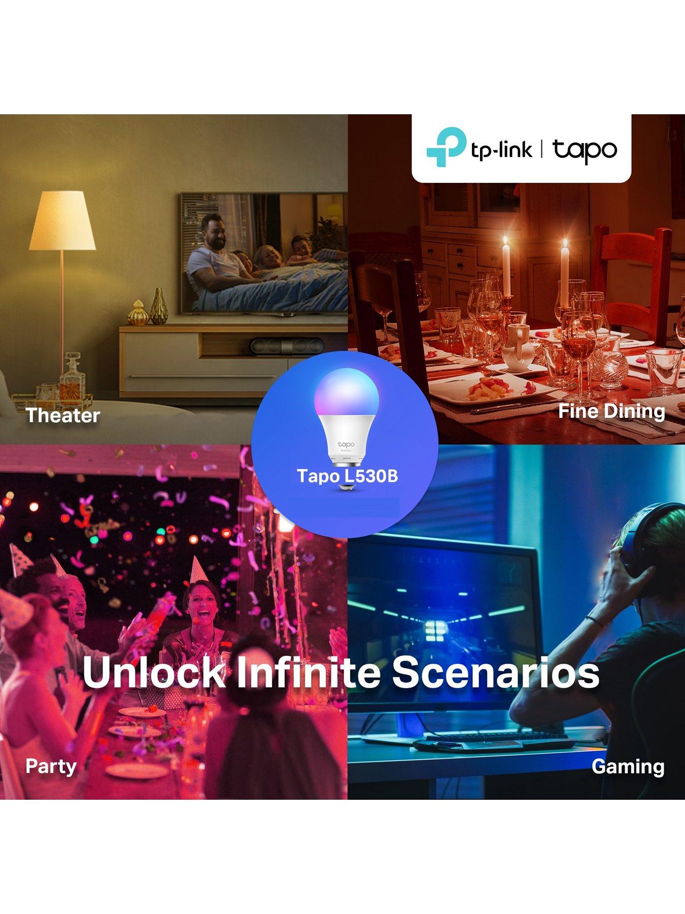  image of tp-link-tapo-l530b-2-pack-smart-b22-multicolour-amp-dimmable-led-bulb-806-lumens-schedule-amp-timer