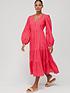  image of v-by-very-psmock-broderie-midi-dress-ndash-pinknbspp