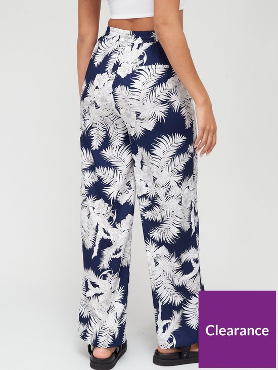stillFront image of v-by-very-satin-printed-relaxed-trousers-navy-floralnbsp