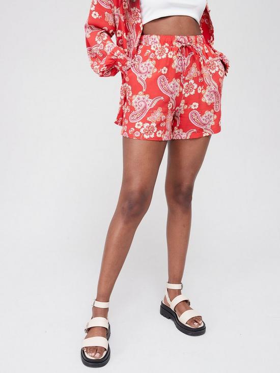 front image of v-by-very-printed-co-ord-short-orange