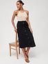  image of v-by-very-linen-mix-button-front-midi-skirt