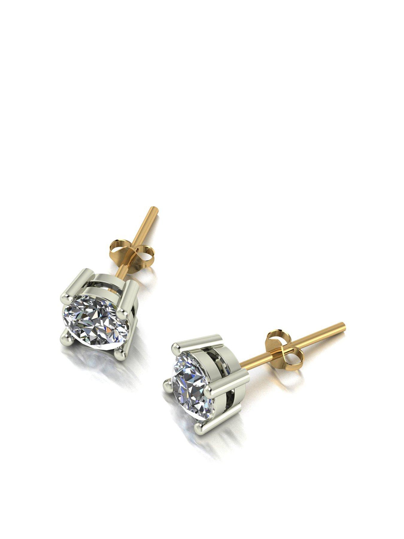  image of moissanite-9ct-gold-120ct-total-eq-moissanite-earrings