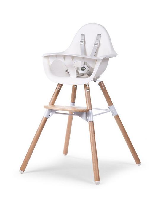 front image of childhome-evolu-2-highchair-naturalwhite