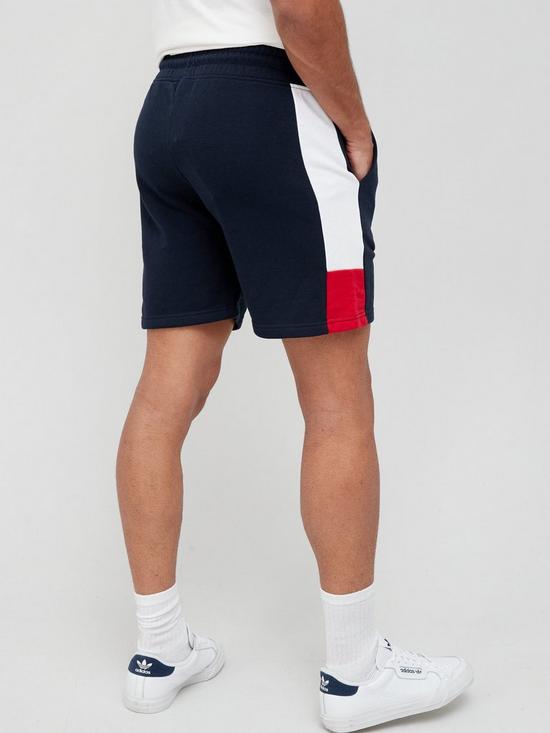 stillFront image of jack-jones-jersey-colour-block-logo-shorts-navy-blazernbsp