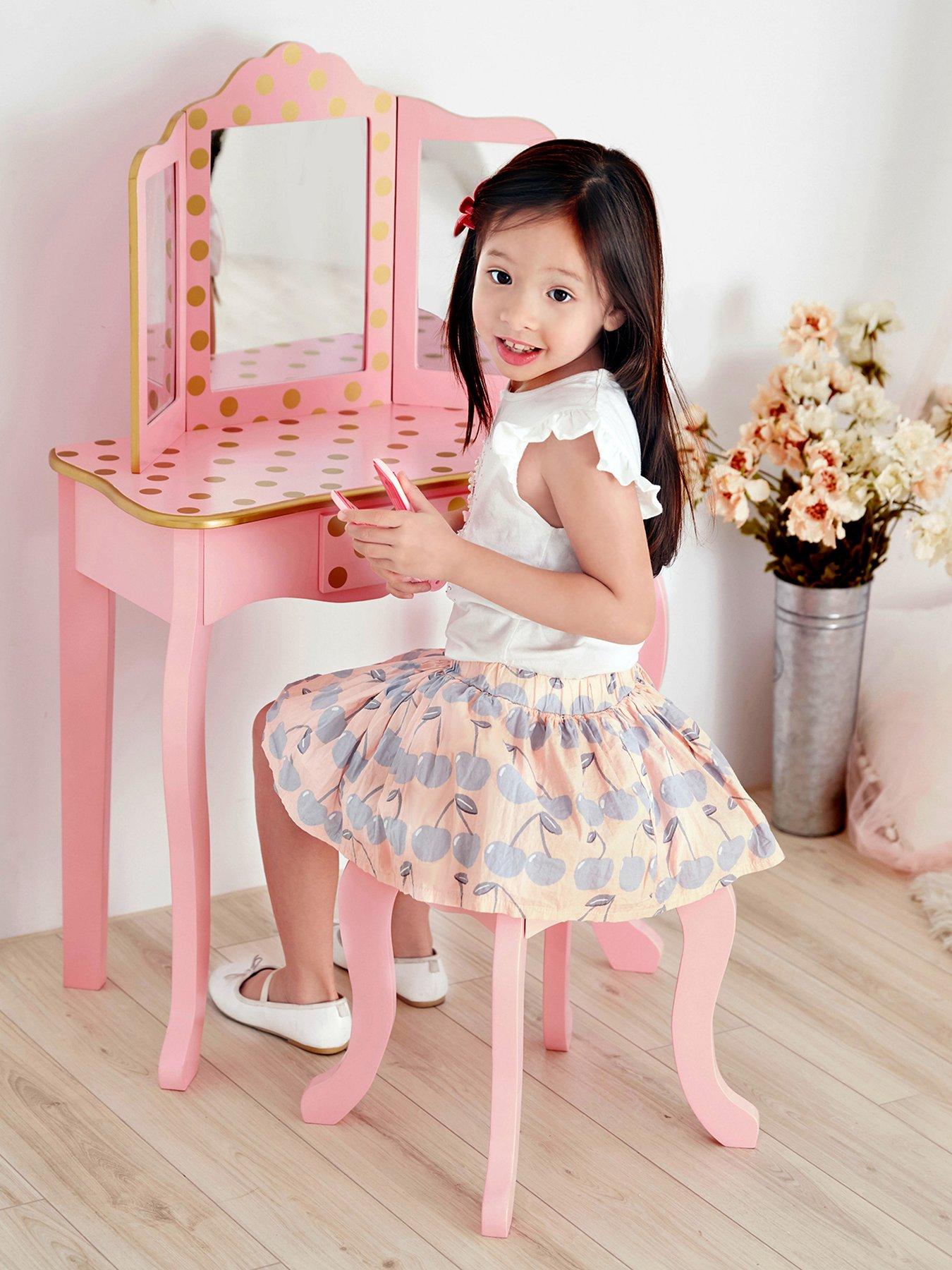 Teamson Kids Fantasy Fields Polka Dot Vanity Set