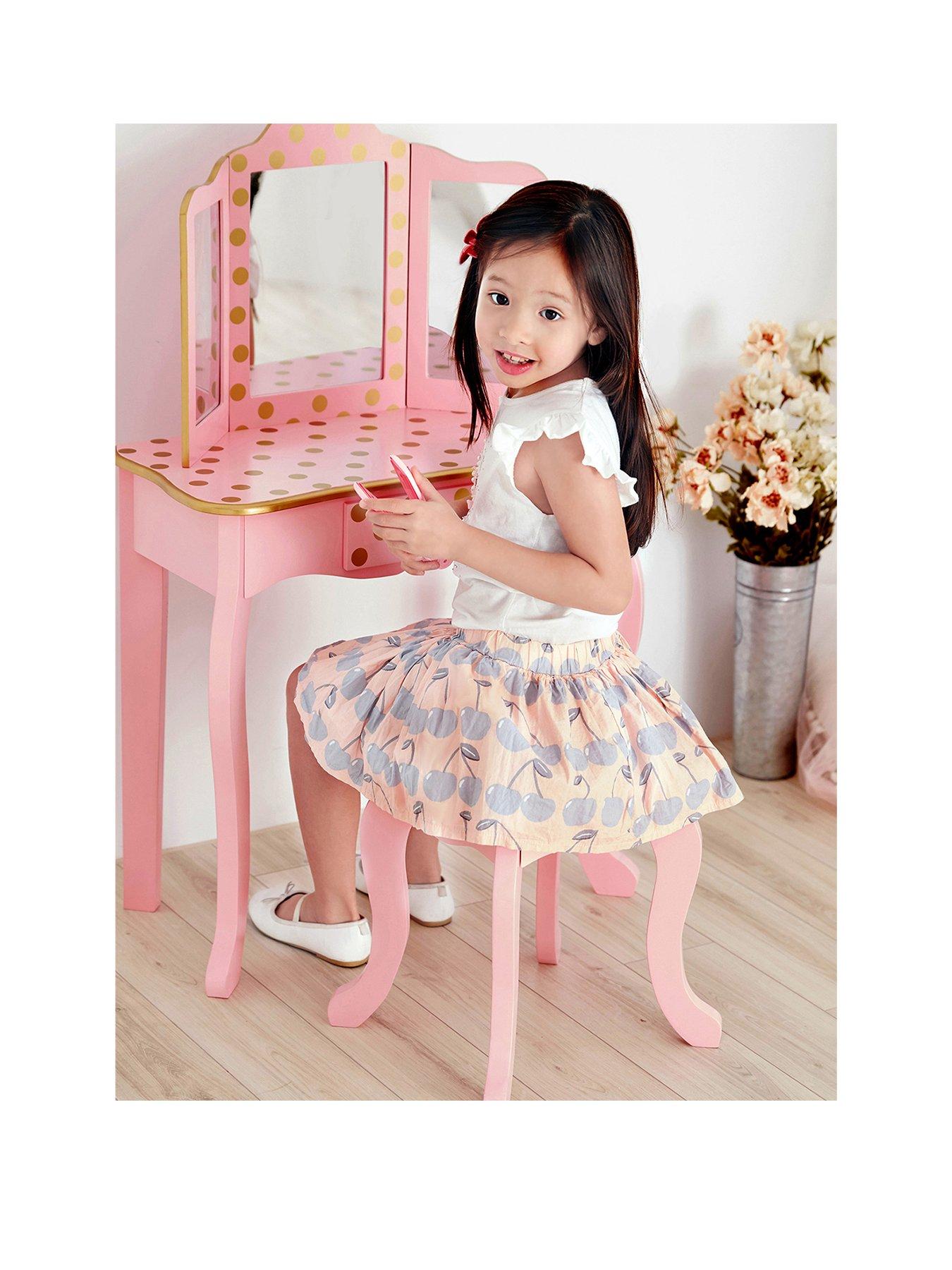 Image 3 of 7 of Teamson Kids Fantasy Fields Polka Dot Vanity Set