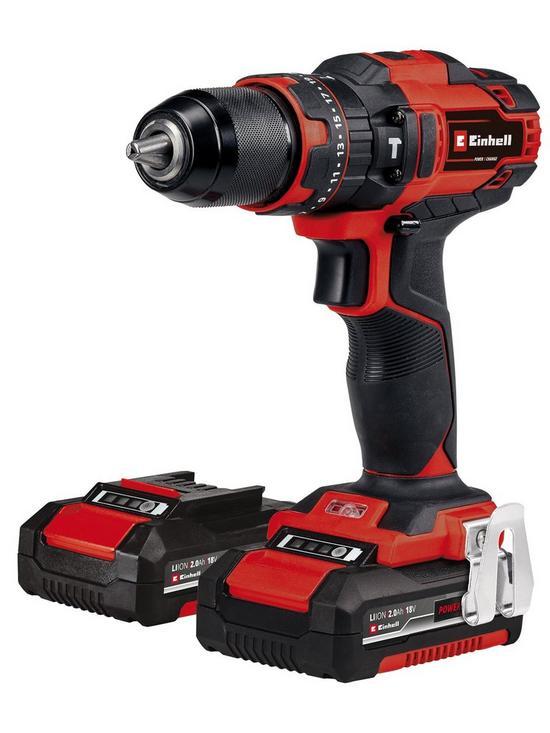 stillFront image of einhell-power-x-change-expert-18v-combi-drill-kit-with-64-acc-2-x-20ah