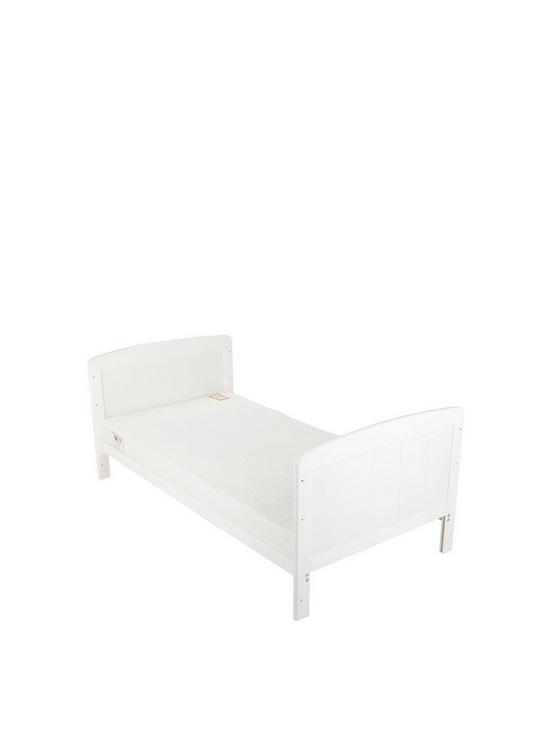 front image of cuddleco-juliet-cot-bed-and-cuddleco-harmony-sprung-mattress-white