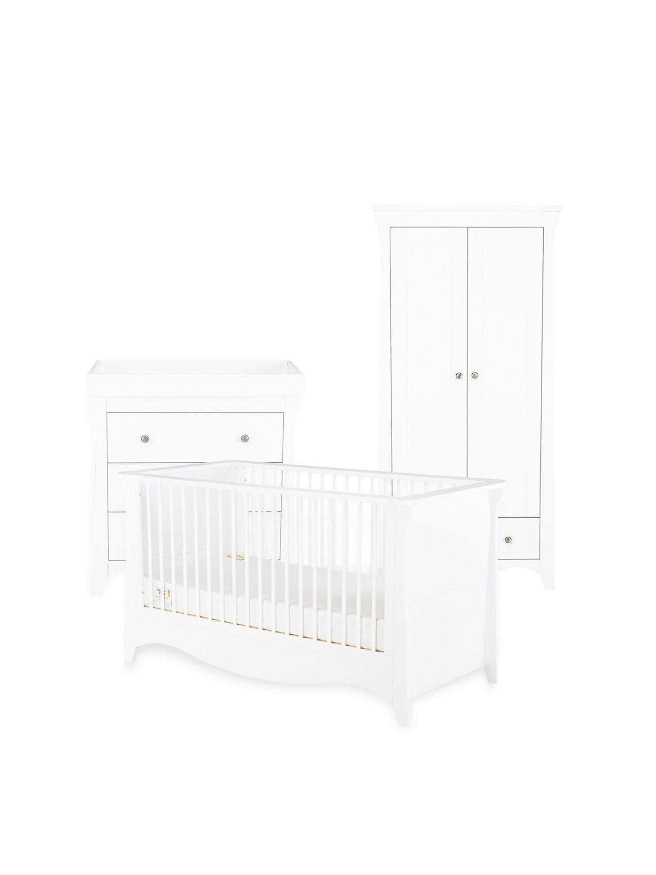  image of cuddleco-clara-3-piece-nursery-furniture-set-white
