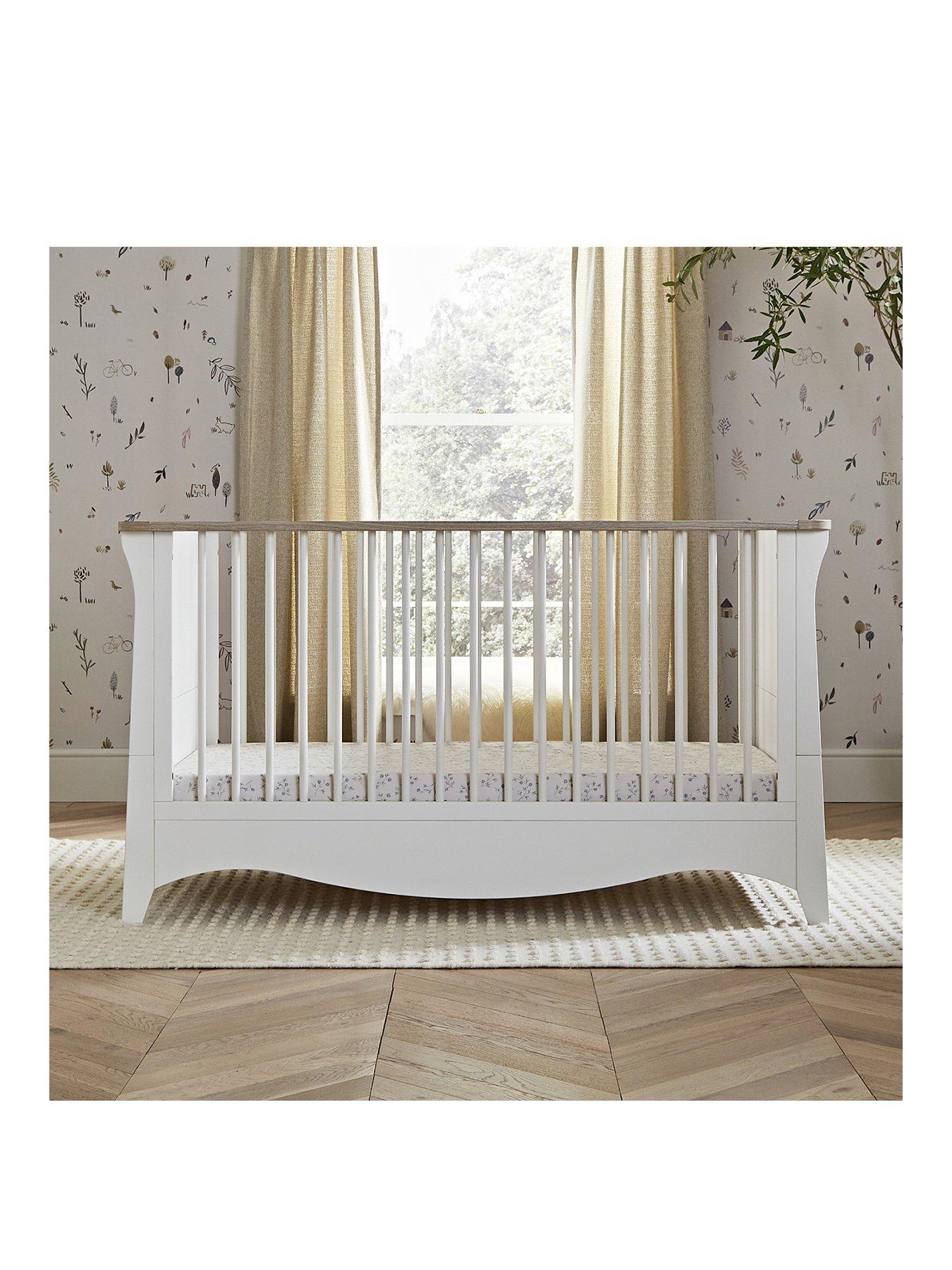  image of cuddleco-clara-2-piece-nursery-furniture-set-white-amp-ash