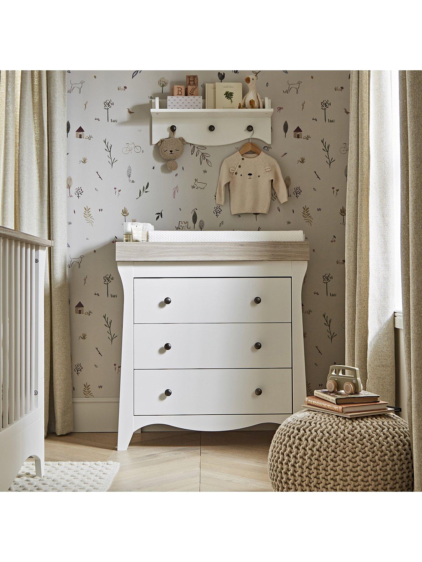  image of cuddleco-clara-2-piece-nursery-furniture-set-white-amp-ash