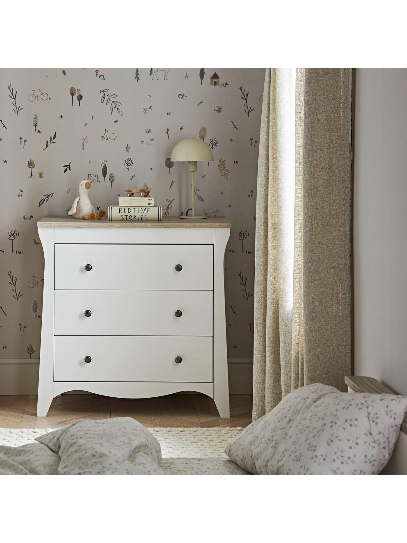  image of cuddleco-clara-2-piece-nursery-furniture-set-white-amp-ash