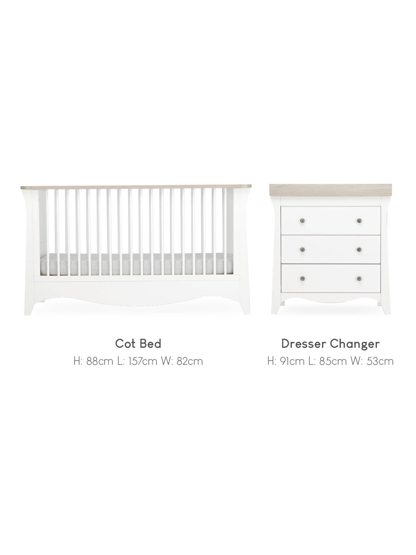  image of cuddleco-clara-2-piece-nursery-furniture-set-white-amp-ash