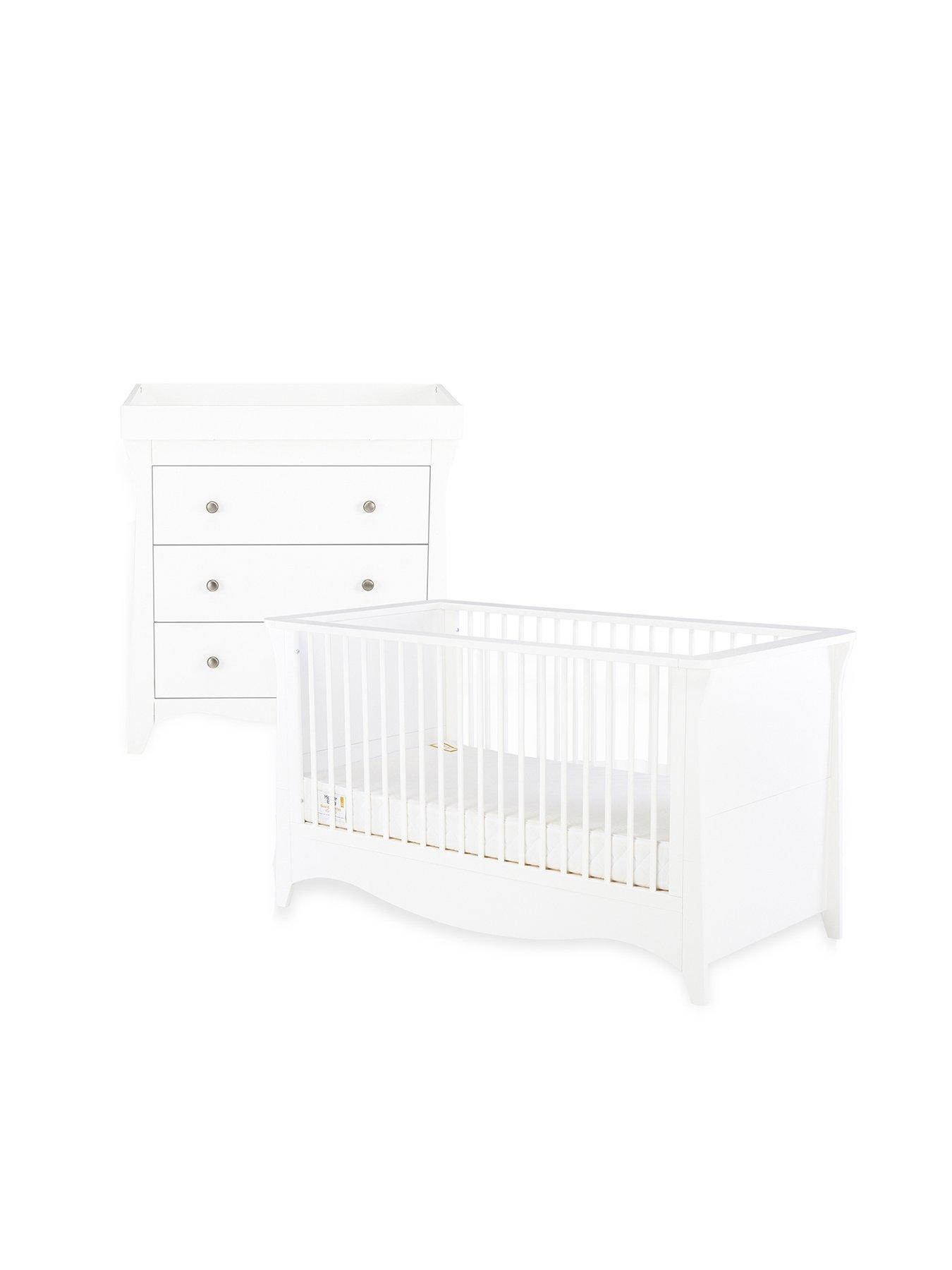  image of cuddleco-clara-2-piece-nursery-furniture-set-white