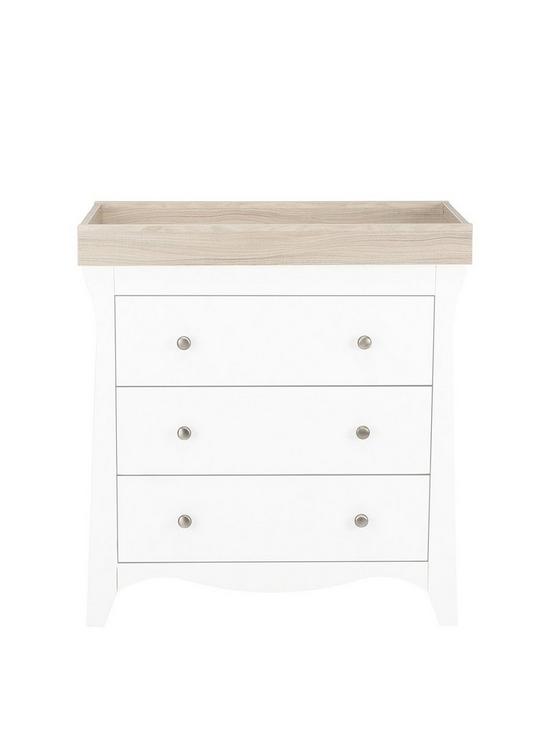 front image of cuddleco-clara-3-drawer-dresser-changer-driftwood-ash