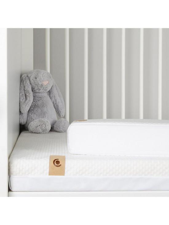 front image of cuddleco-lullaby-hypo-allergenic-bamboo-foam-cot-mattress