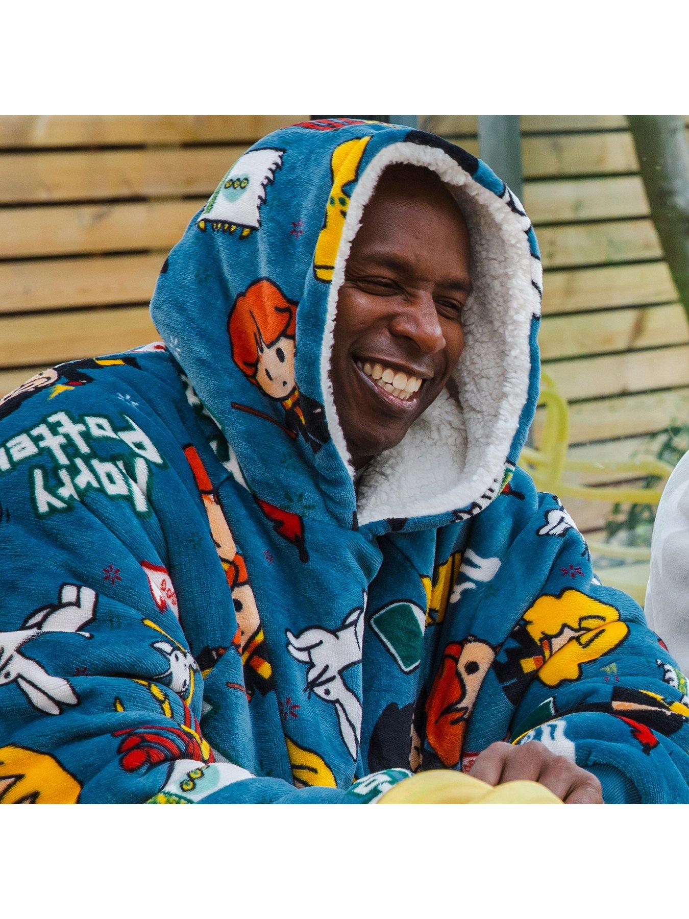 Harry Potter Adult Hugzee Wearable Fleece Hoodie in Blue Large