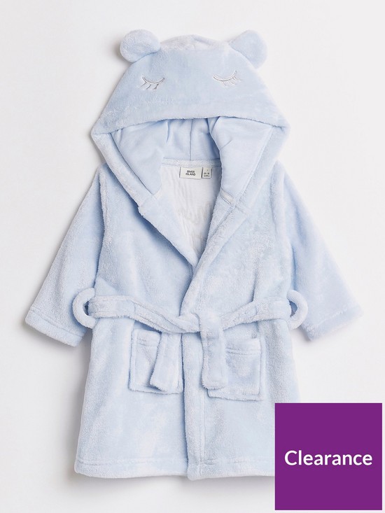 front image of river-island-baby-boys-super-soft-dressing-gown--nbspblue