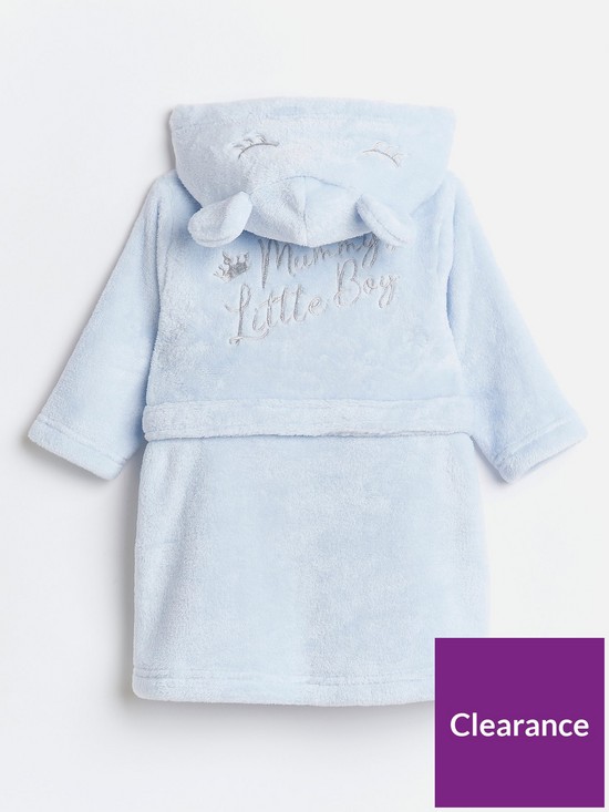 back image of river-island-baby-boys-super-soft-dressing-gown--nbspblue