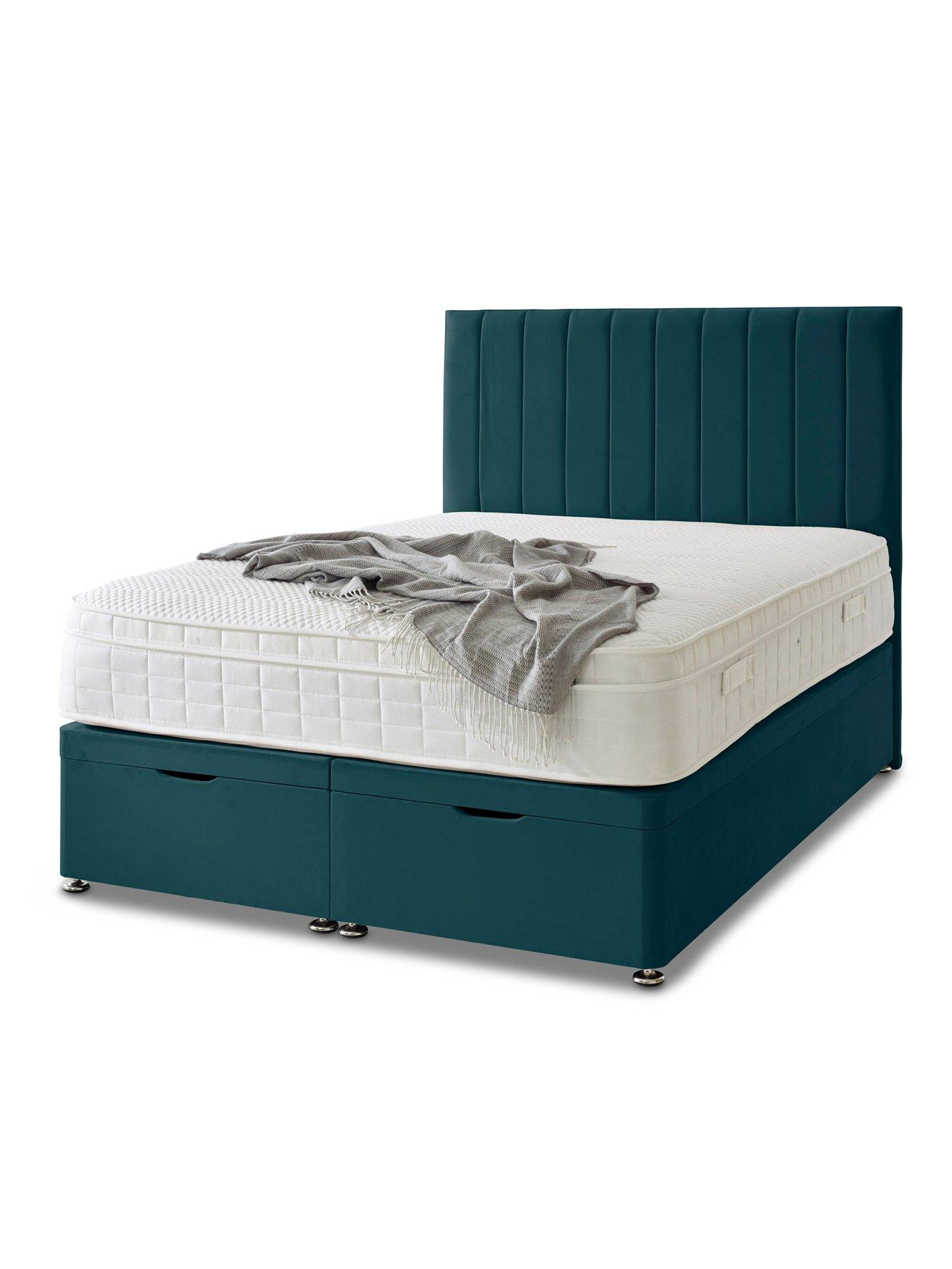  image of shire-beds-liberty-1000-pocket-memory-mattress-and-upholstered-ottoman-divan-base-bed-set-headboard-sold-separatelynbsp--fscreg-certified