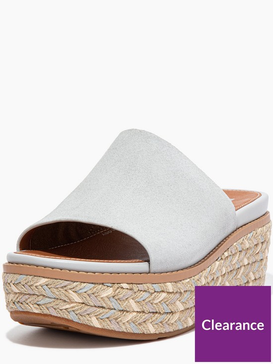 FitFlop Eloise Espadrille Suede Wedge Slides - Grey | littlewoods.com