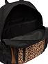  image of joules-wanderer-recycled-poly-leopard-print-rucksack-black