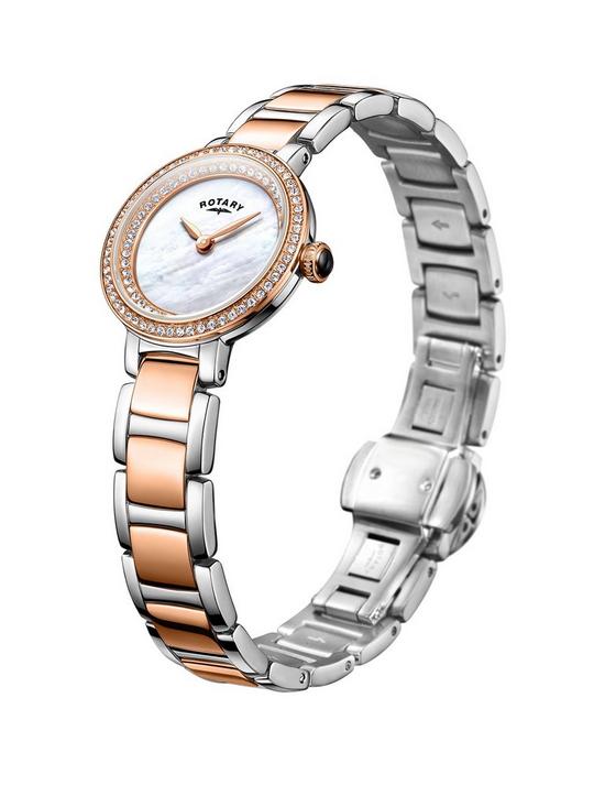 stillFront image of rotary-cocktail-stainless-steel-ladies-watch