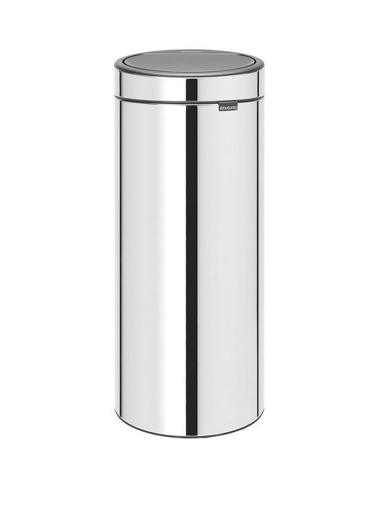 front image of brabantia-30-litre-touch-bin-steel