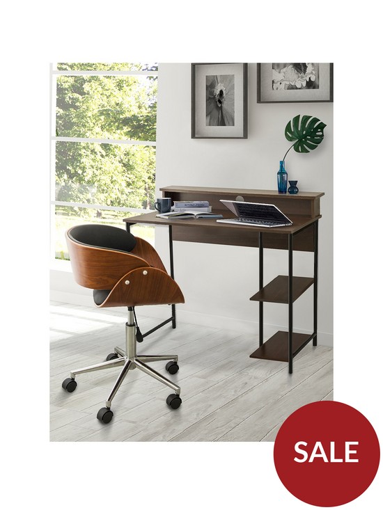 front image of teamson-home-versanora-office-desk-w-shelves