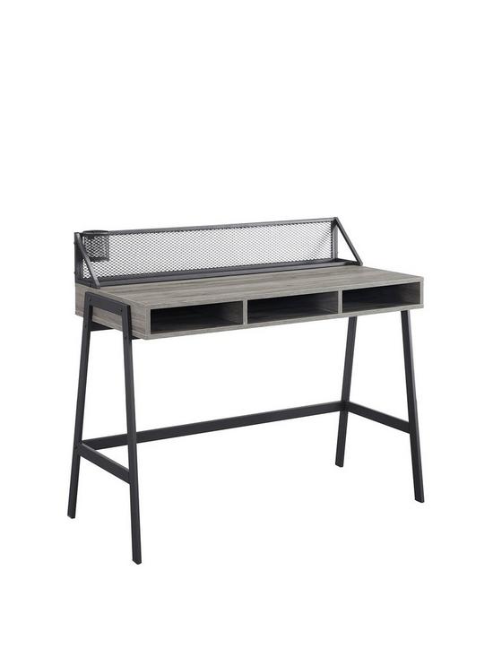 front image of lisburn-designs-lagan-office-desk-grey