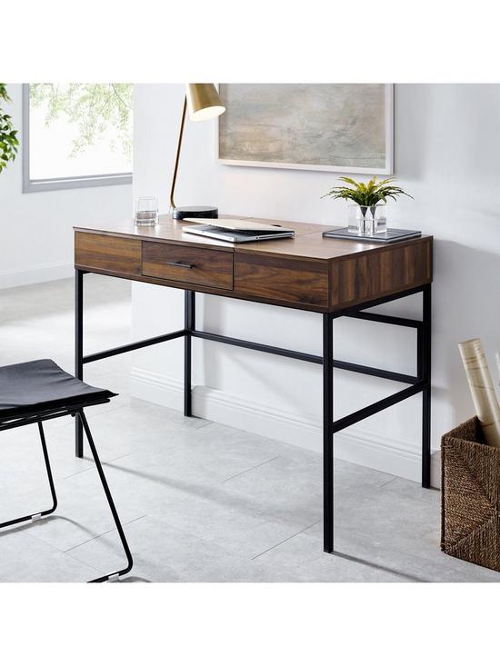 stillFront image of lisburn-designs-largymore-office-desk-walnut