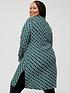  image of v-by-very-curve-longline-geo-print-shirt-greennbsp