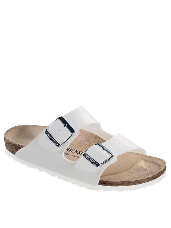 front image of birkenstock-arizona-flat-sandals-whitenbsp