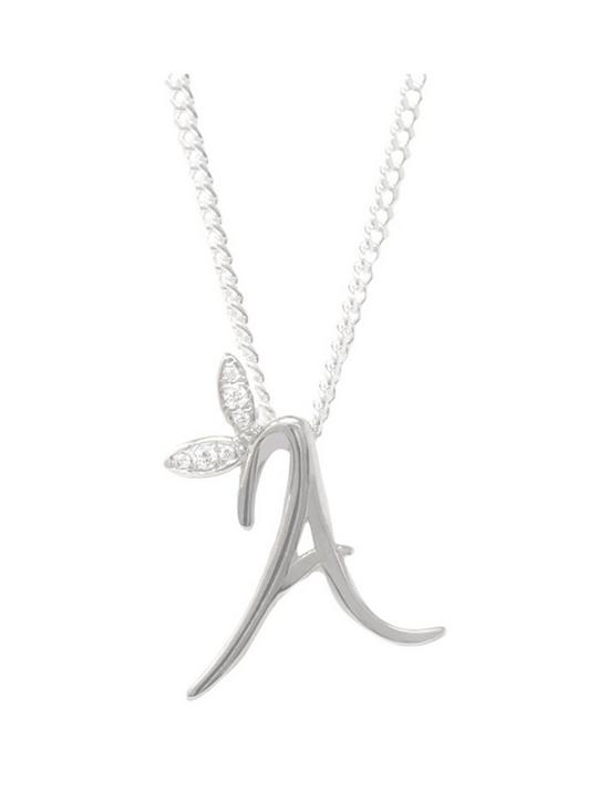 front image of say-it-with-diamonds-mini-winged-initial-necklace
