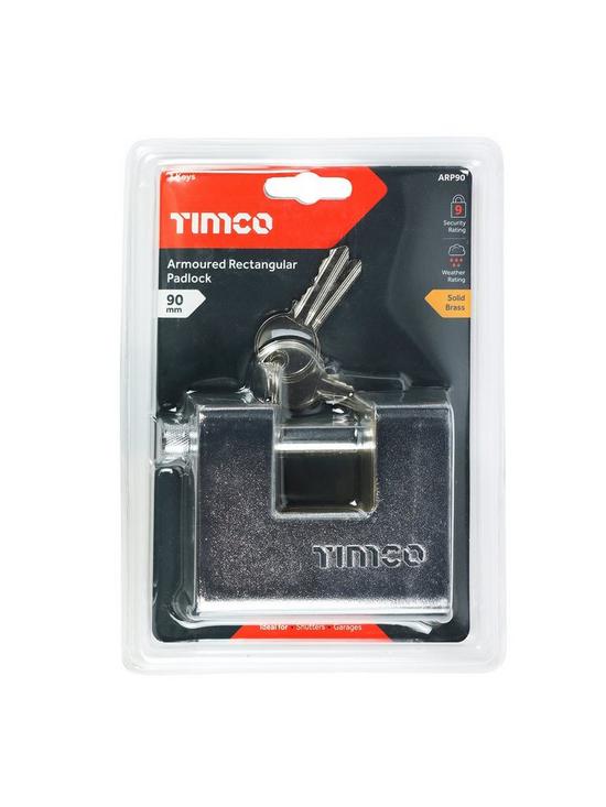 stillFront image of timco-armoured-rectangular-padlock-90mm