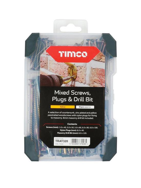 front image of timco-screws-plug-drill-bit-gold-mixed-tray-91pcs