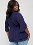  image of v-by-very-curve-double-layer-angel-sleeve-blouse-navy