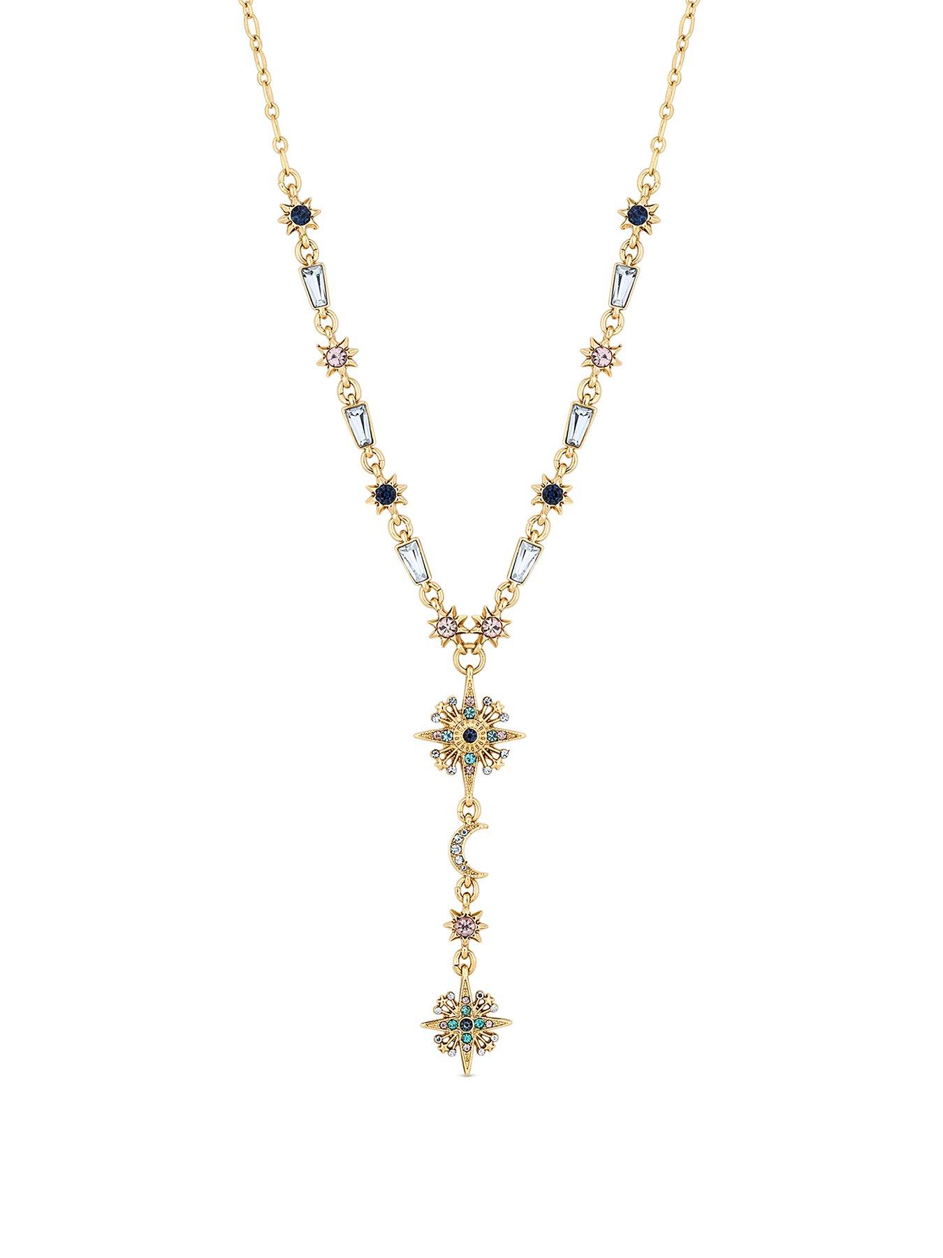 undefined Gold Multi Coloured Fine Celestial Y Necklace