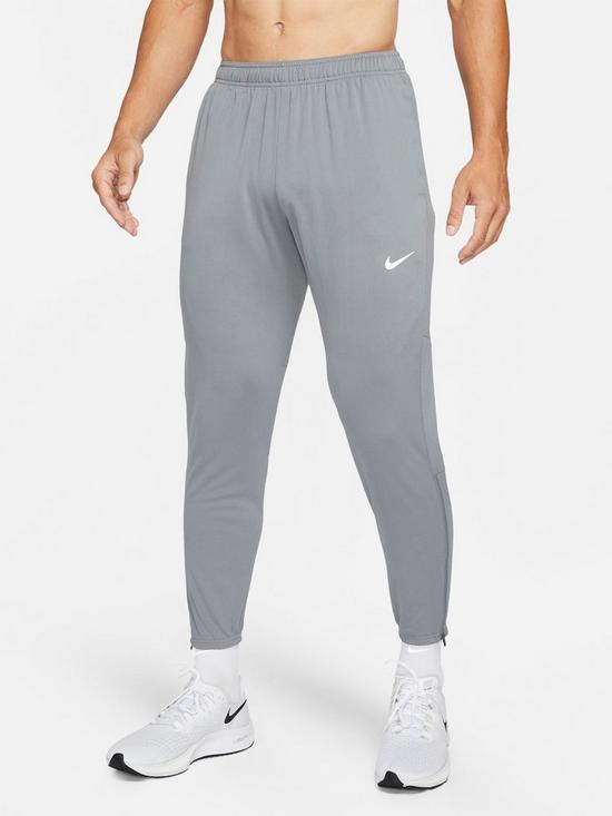 front image of nike-run-challenger-dri-fit-knit-pant-grey