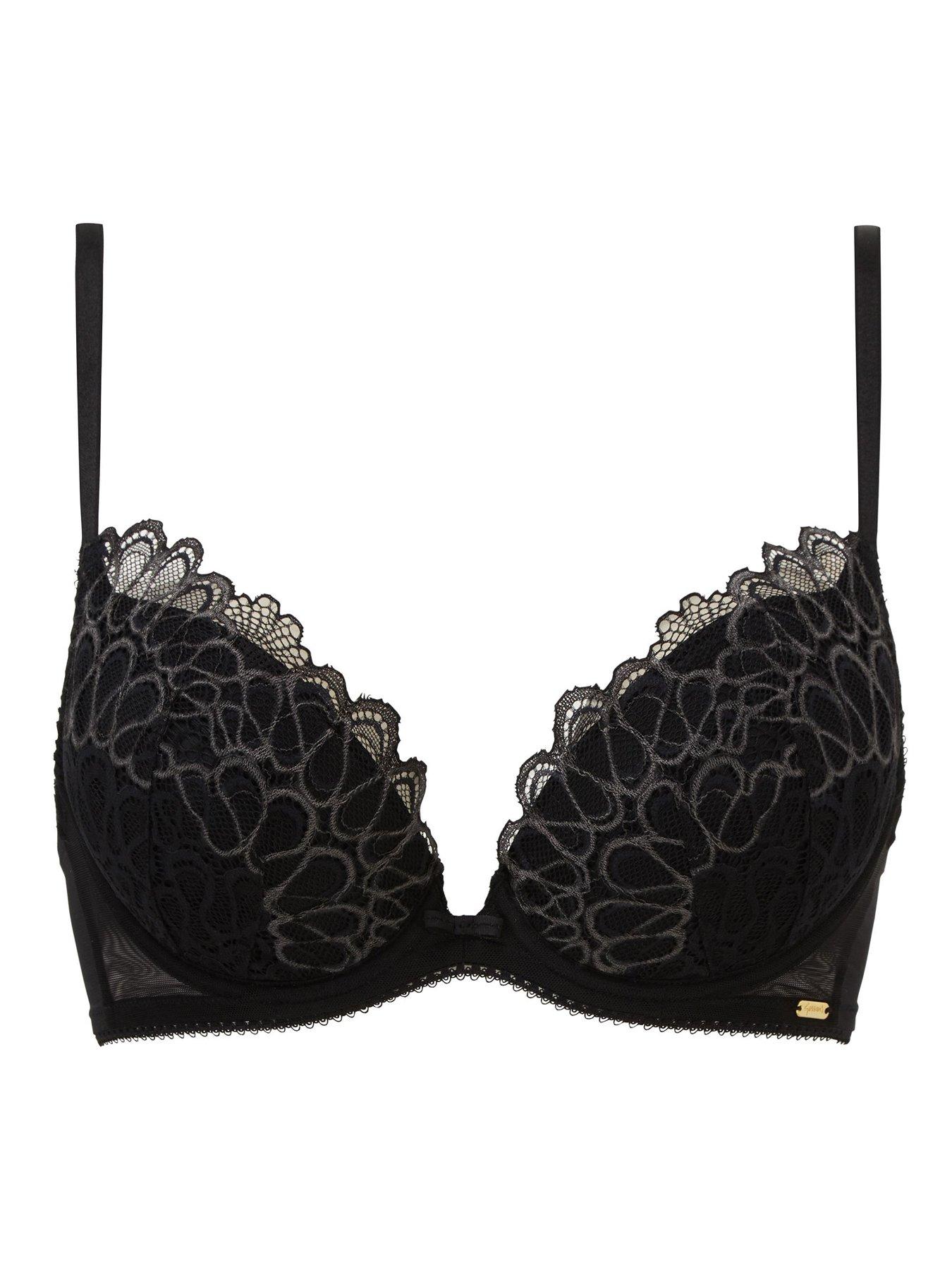  image of gossard-swirl-padded-plunge-bra-black