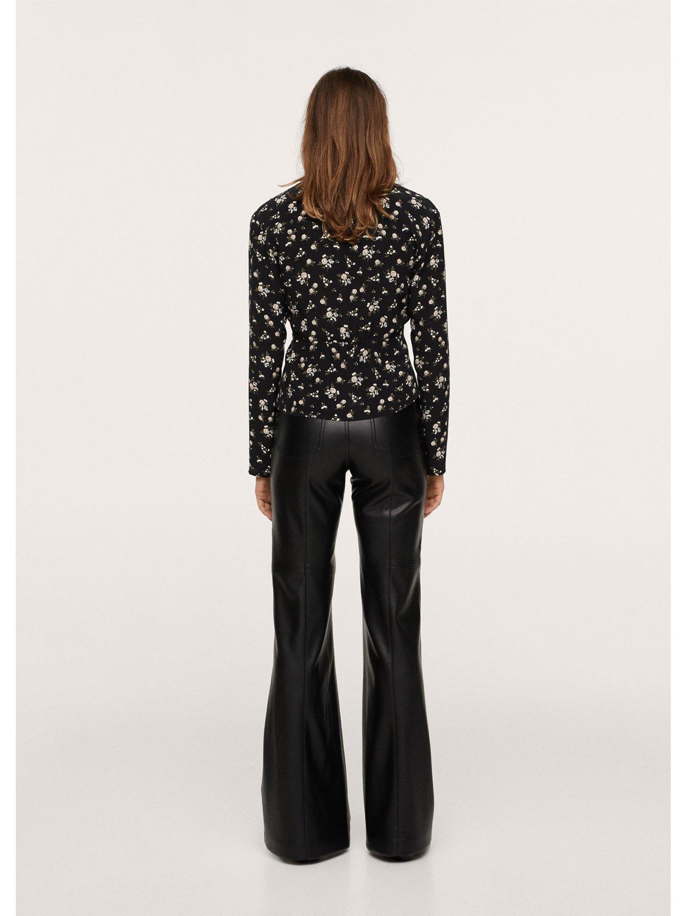 Image 2 of 4 of Mango Floral Printed Blouse - Black