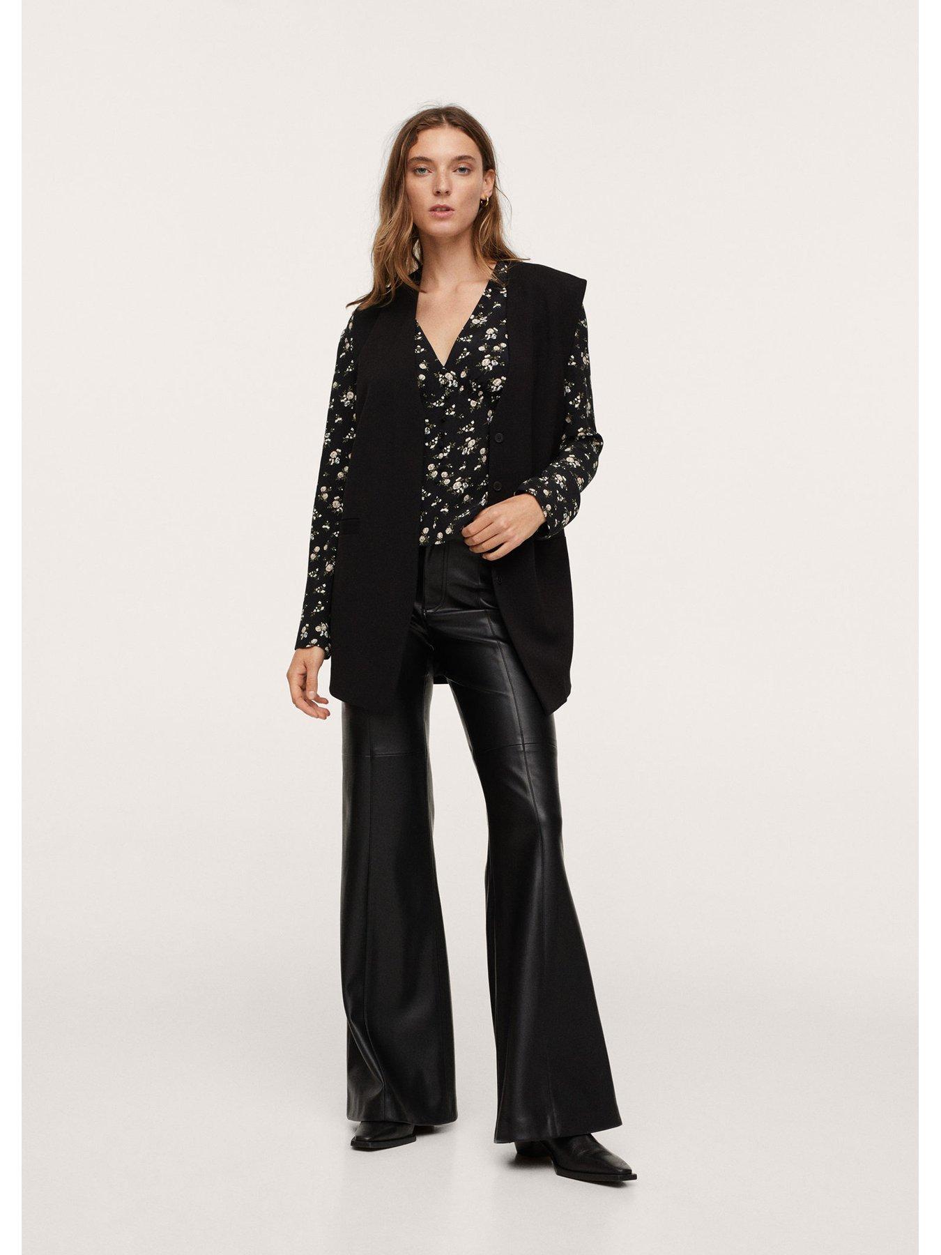 Image 3 of 4 of Mango Floral Printed Blouse - Black