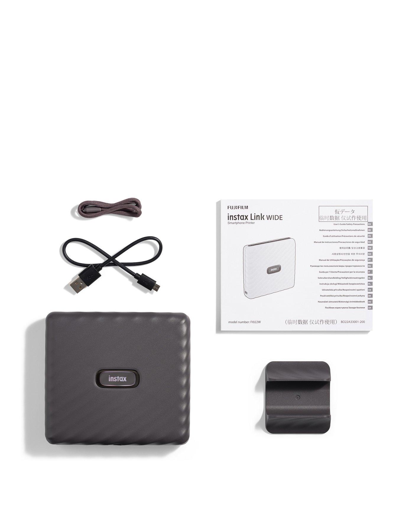 image of fujifilm-instax-link-wide-printer-20-shots-mocha-gray