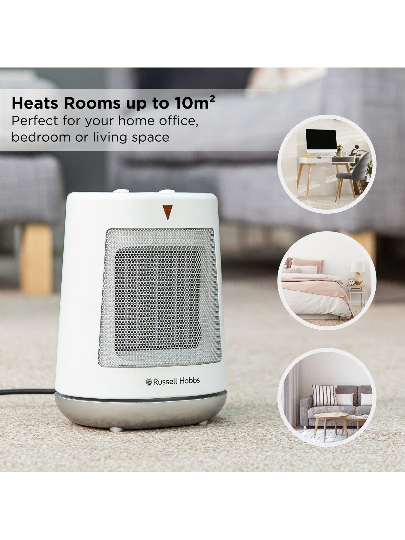 Russell Hobbs White 1.5 KW Ceramic Fan Heater | littlewoods.com