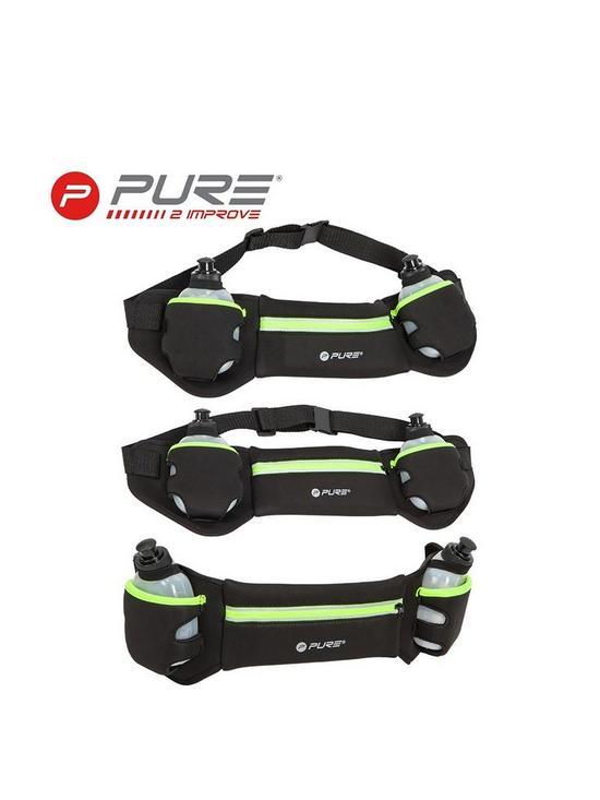 stillFront image of pure2improve-running-belt-with-bottles-yellow