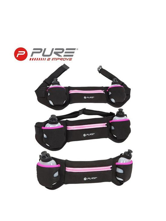 stillFront image of pure2improve-running-belt-with-bottles-pink