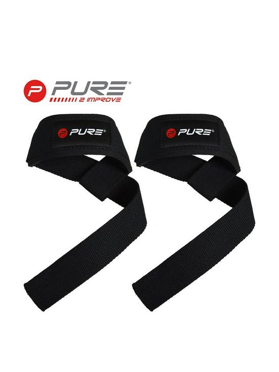 front image of pure2improve-weight-lifting-straps-polyester