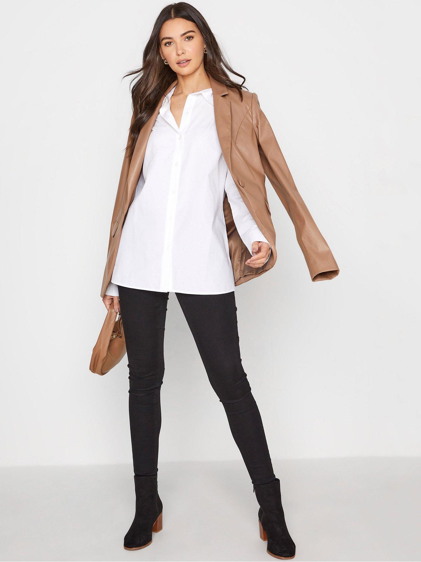  image of long-tall-sally-white-cotton-shirt