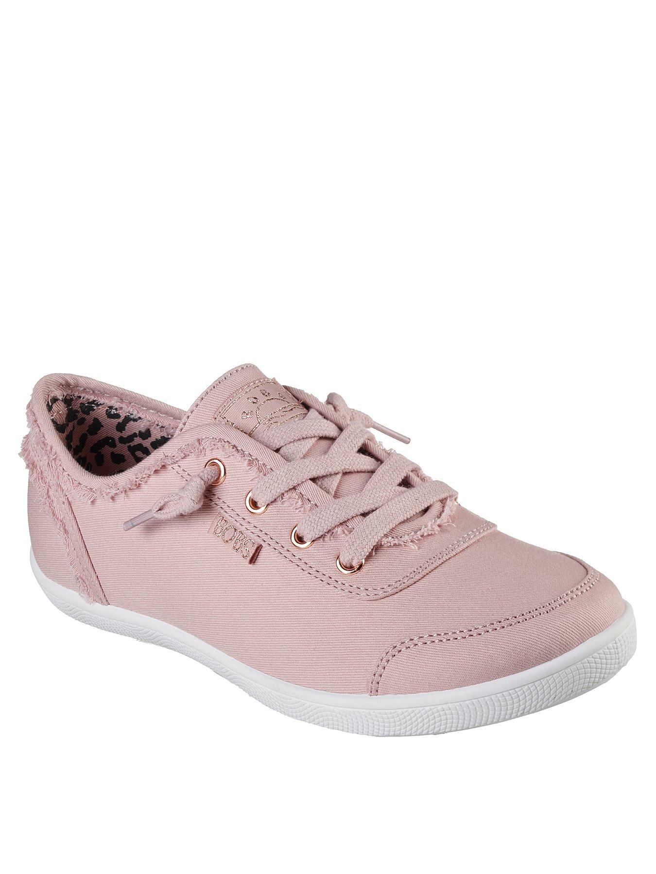 skechers-bobs-b-cute-slip-on-faux-lace-trainer-rose-canvas