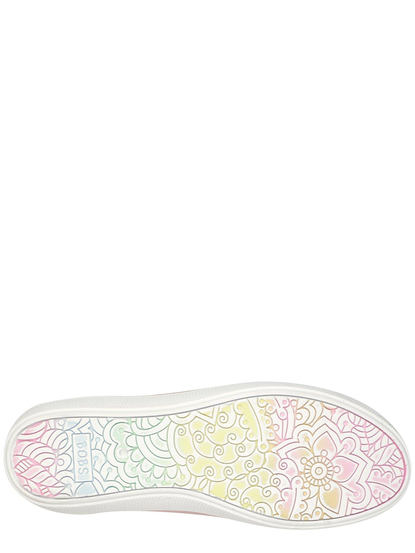  image of skechers-bobs-b-cute-slip-on-faux-lace-trainer-rose-canvas